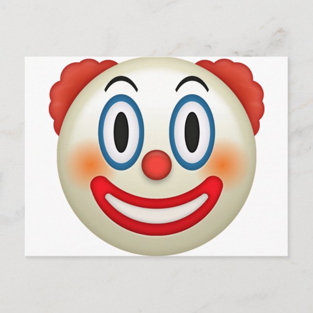 Postal Emoji de Payaso Loco (Anverso)