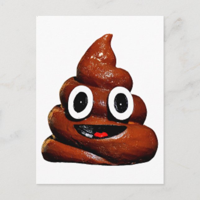 Postal emoji de poop graciosa (Anverso)