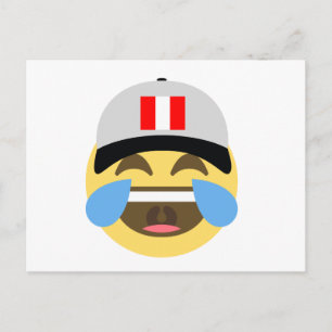 Postal Emoji de risas Gorra de Perú
