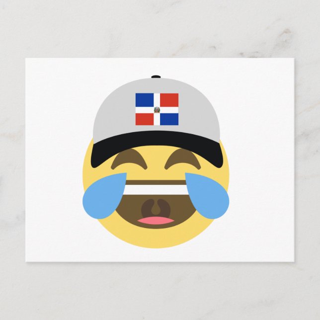 Postal Emoji de risas Gorra de República Dominicana (Anverso)