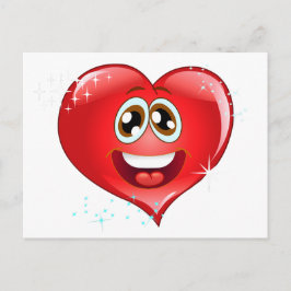 Postal Emoji del corazón del amor feliz