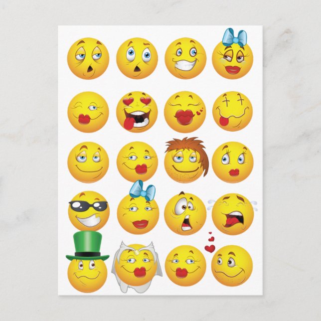 Postal Emoji divertida se enfrenta a las impresionantes s (Anverso)