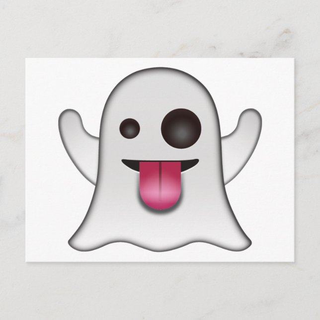 Postal Emoji fantasma asustada Diversión Guay (Anverso)