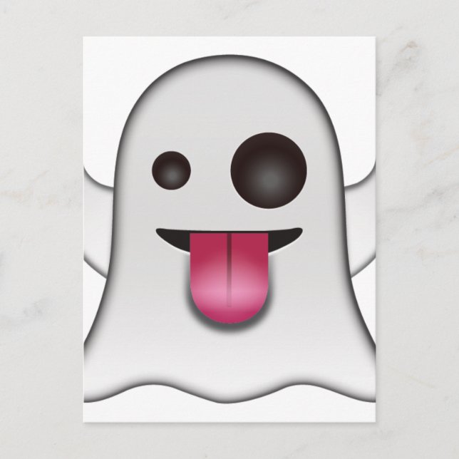 Postal Emoji fantasma asustada Diversión Guay (Anverso)