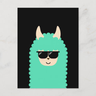Postal Emoji fresca de la llama