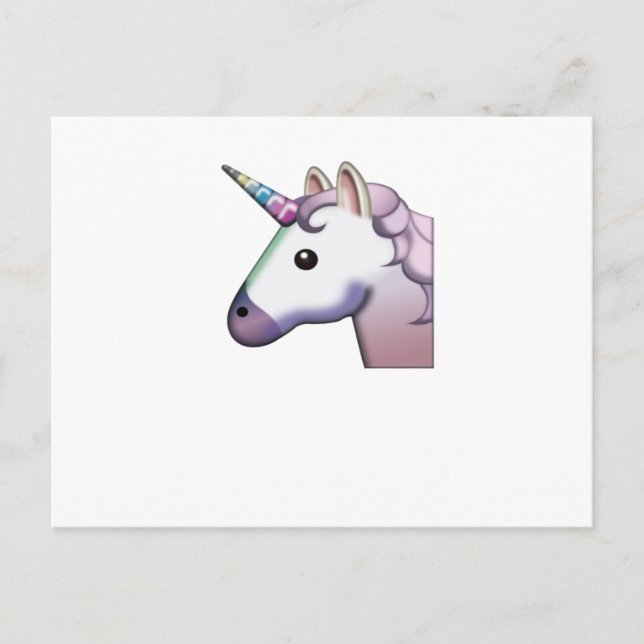 Postal Emoji majestuosa unicornio (Anverso)