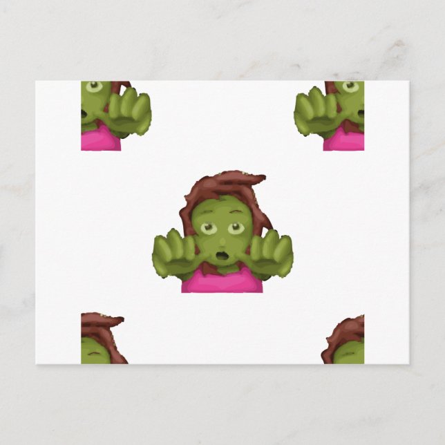Postal emoji mujer zombie (Anverso)