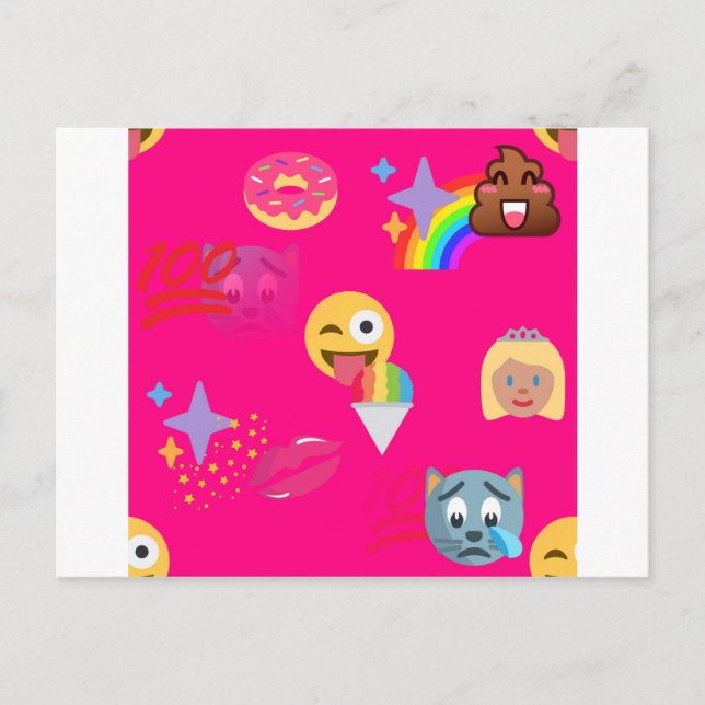 Postal emoji rosa caliente (Anverso)
