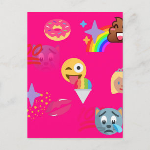 Postal emoji rosa caliente