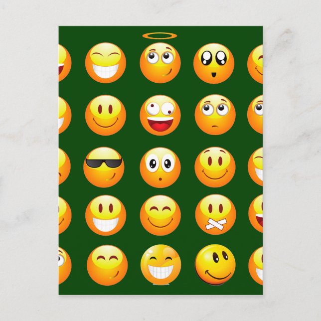 Postal emoji verde oscuro (Anverso)