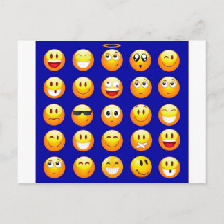 Postal emojis azul oscuro