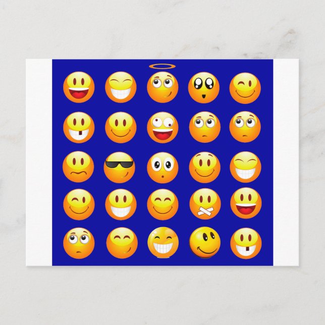 Postal emojis azul oscuro (Anverso)