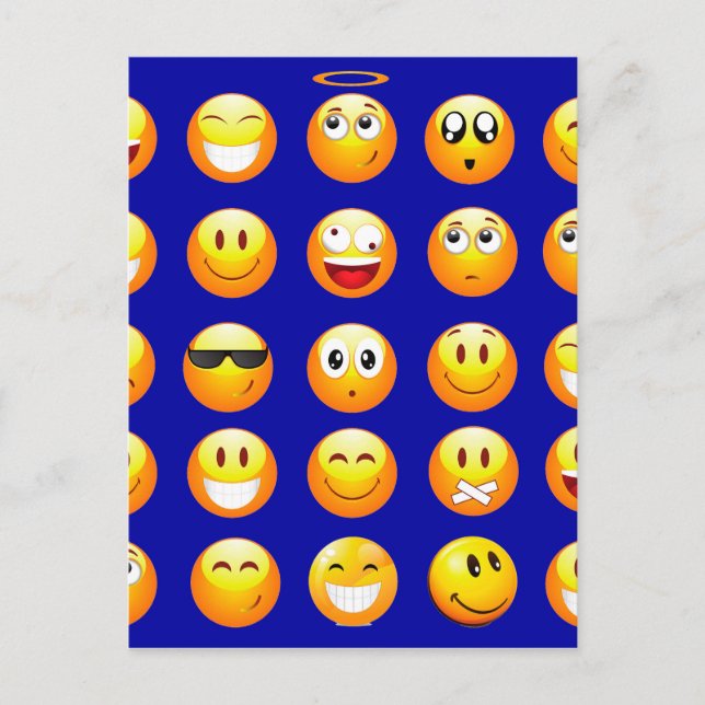 Postal emojis azul oscuro (Anverso)