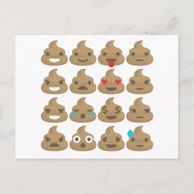 Postal emojis de poop (Anverso)