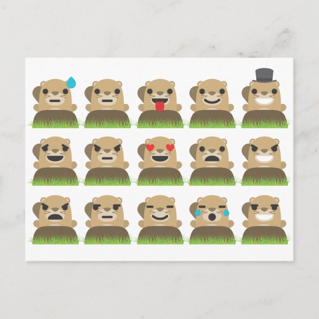 Postal emojis del groundhog (Anverso)