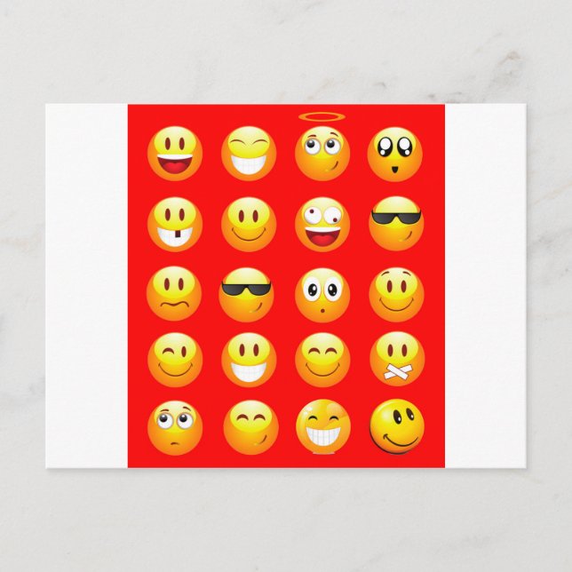 Postal emojis rojas (Anverso)