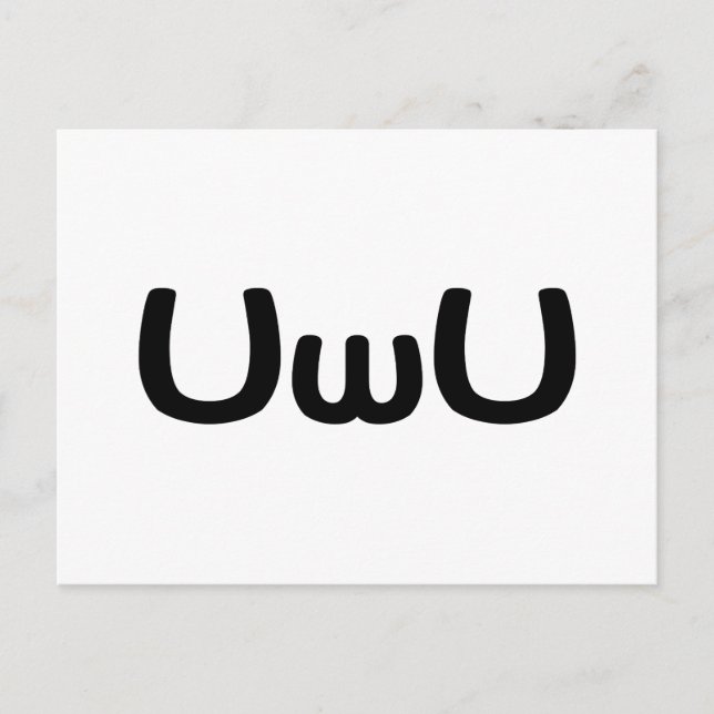 Postal Emoticon de Anime Face Feliz (Anverso)