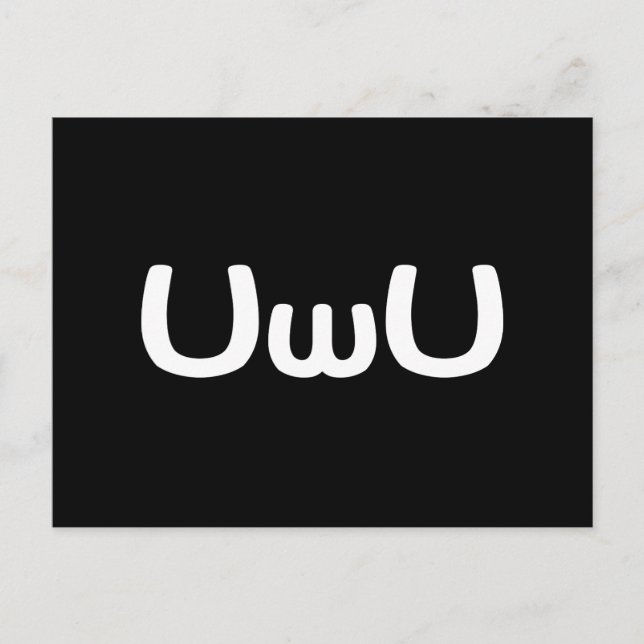 Postal Emoticon de Anime Face Feliz (Anverso)