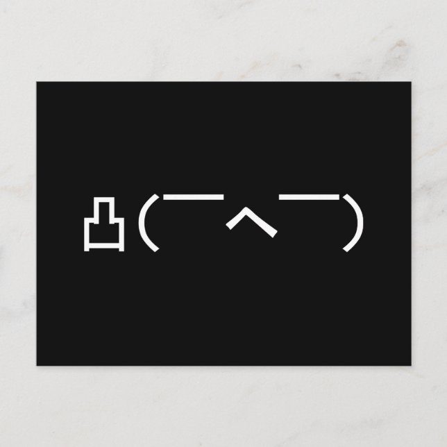 Postal Emoticon japonés Kaomoji enojado del dedo medio de (Anverso)