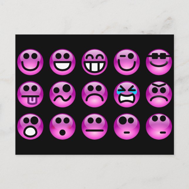 Postal Emoticonos púrpura (Anverso)