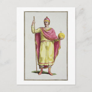 Postal Emperador Otto III (980-1002), grabado por Pierre 