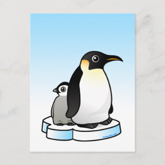 Postal Emperador Pingüino con Chick