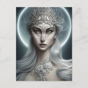 Postal Emperatriz de la Luna Mujer Hermosa Arte Digital  