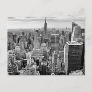 Postal Empire State Building Black White New York