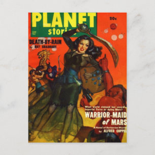 Postal Empleada de guerra en Marte