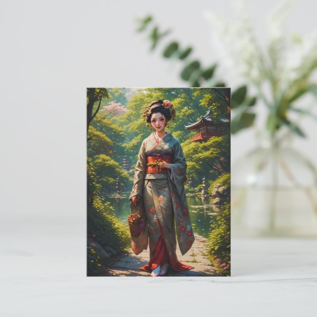 Postal Empleada del Jardín Verde (Anverso de pie)