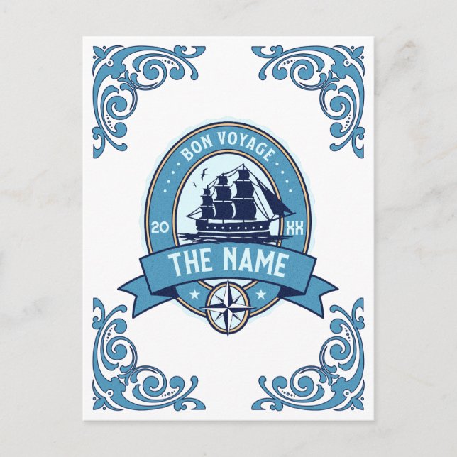 Postal Empleados gracias Bon Voyage Adiós (Anverso)