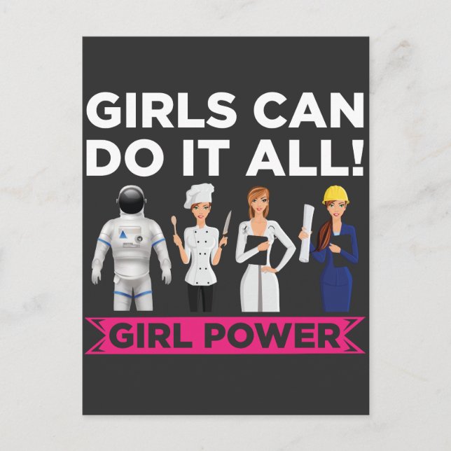 Postal Empoderamiento femenino Igualdad Fuerte poder Chic (Anverso)