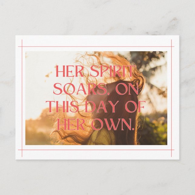 Postal Empoderando a la mujer gráfica: Celebrando la libe (Anverso)