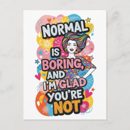 Postal Empowering Woman Pop Art Bold Quote Design