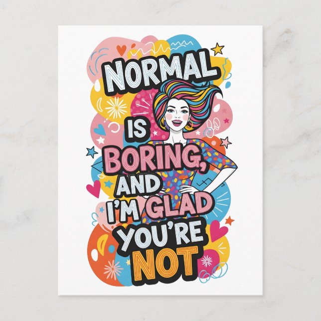 Postal Empowering Woman Pop Art Bold Quote Design (Anverso)