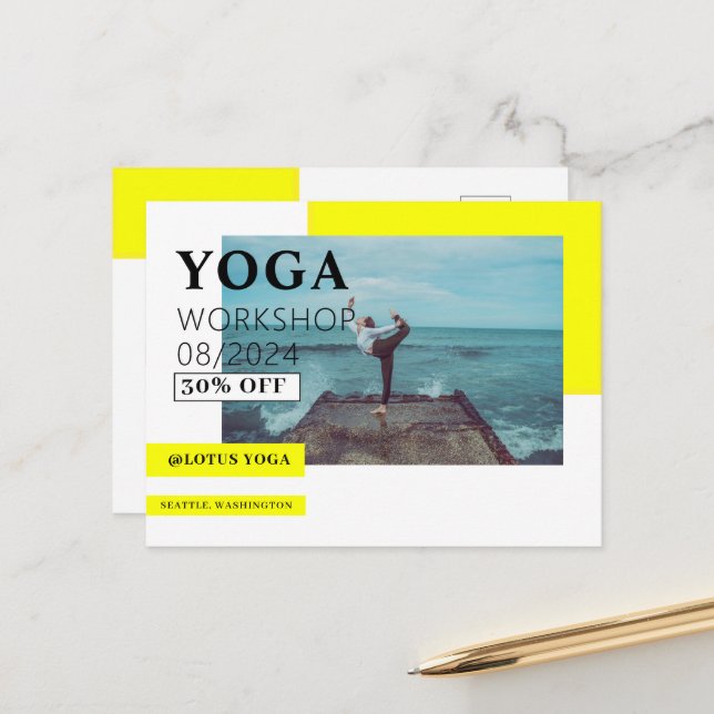 Postal empresa de clases de yoga (Anverso/Reverso In Situ)