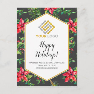 Postal empresa de logotipos de navidades Poinsetti