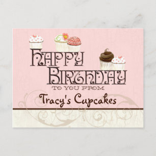 Postal empresa De Pastel De Cumpleaños Feliz