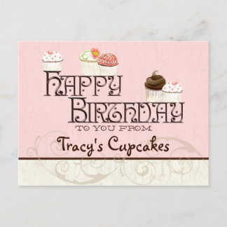 Postal empresa De Pastel De Cumpleaños Feliz