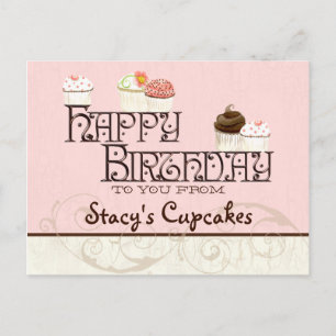 Postal empresa de pastel de cumpleaños feliz de ca