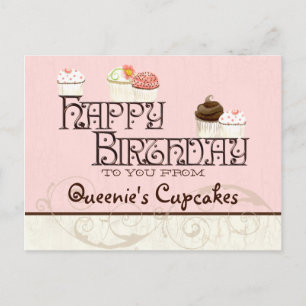 Postal empresa de pastel de cumpleaños feliz de ca