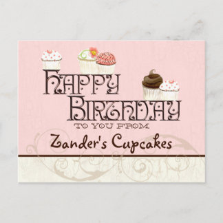 Postal empresa de pastel de cumpleaños feliz de ca