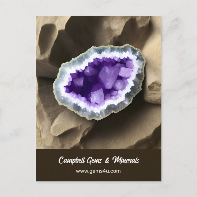 Postal empresa de Personalizado de Geode de Ametis (Anverso)