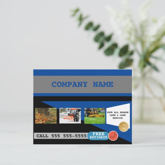 Postal empresa de remoción de nieves y cuidado del (Anverso de pie)