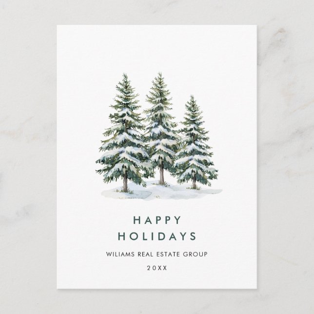 Postal Empresa de saludo de Navidad con elegante pino (Anverso)