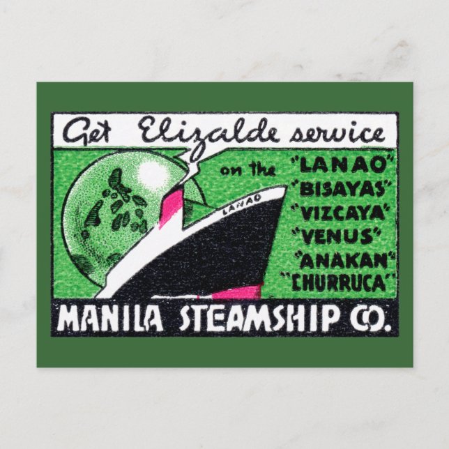 Postal Empresa de Steamship de Manila en 1930 (Anverso)