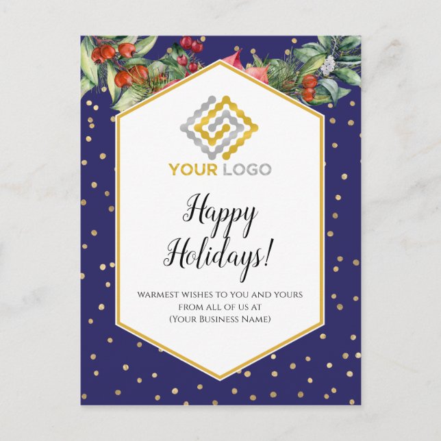 Postal empresa del logotipo de Confetti navidades (Anverso)