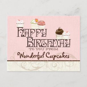Postal empresa del pastel de cumpleaños feliz de c