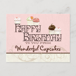 Postal empresa del pastel de cumpleaños feliz de c