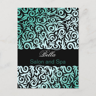 Postal empresa moderna damask aqua